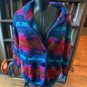 Worthington Petite vibrant vintage southwest Yellowstone double button thick LP